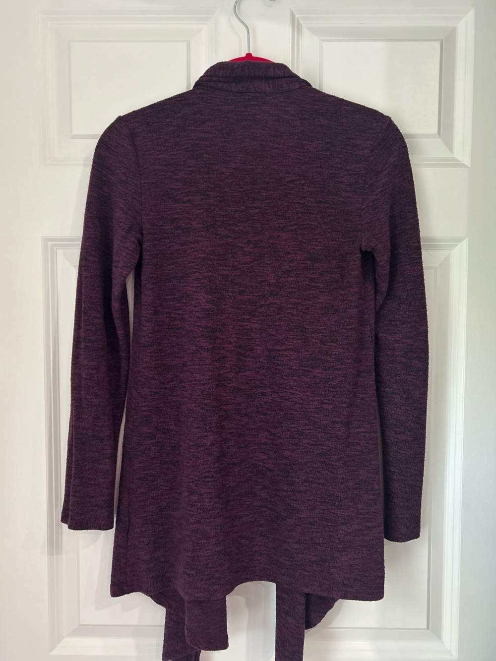 Express Long Sleeve Open Cardigan Dress in Plum Heather